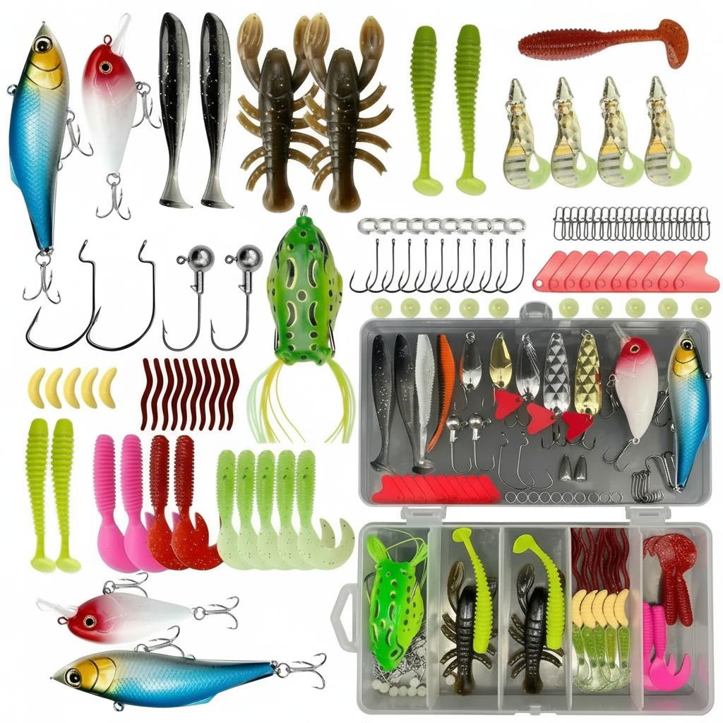 Fishing Hook Box - 133Pcs Premium Fishing Lures Tackle Box