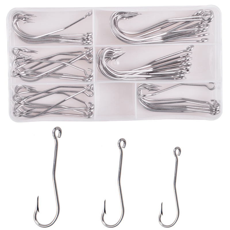 56 Cái/hộp Thép Không Gỉ Cán D - đánh giá và giá Fishing Hook Offset