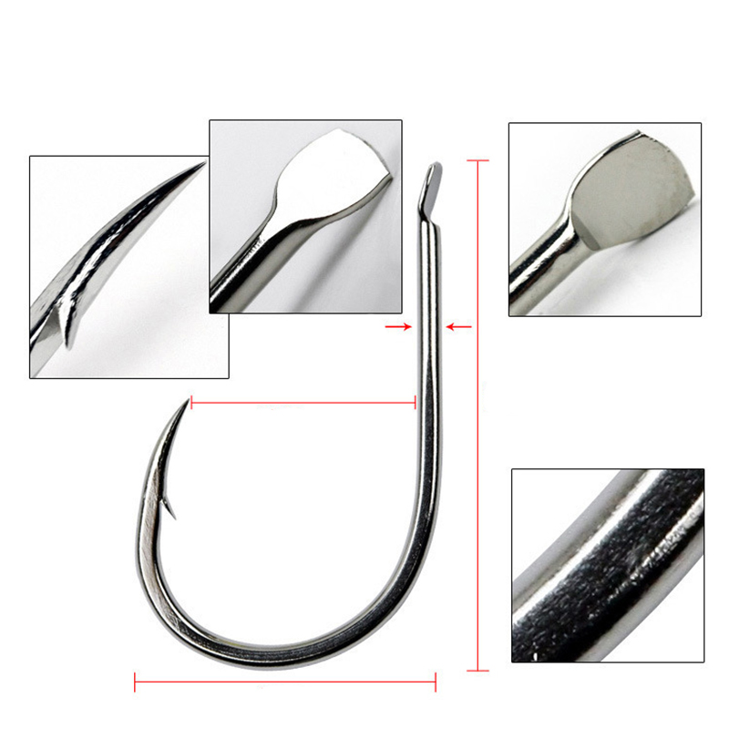 100 Cái/lốc 7 Kích Thước Thép  - đánh giá và giá Fishing Hook Barbless